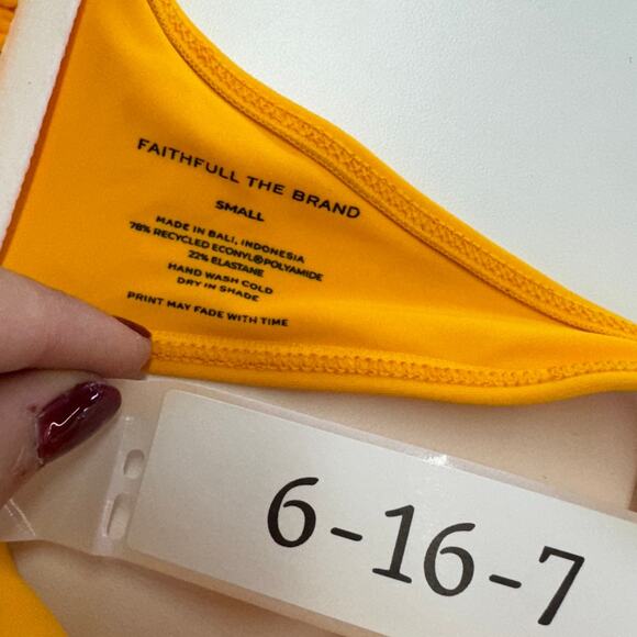 Faithful the Brand Bikini Top Womens Small Yellow Sun Locales Swim - Picture 9 of 11